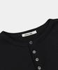 EXCONTAINER Henley Neck Waffle Long Sleeve (Black)