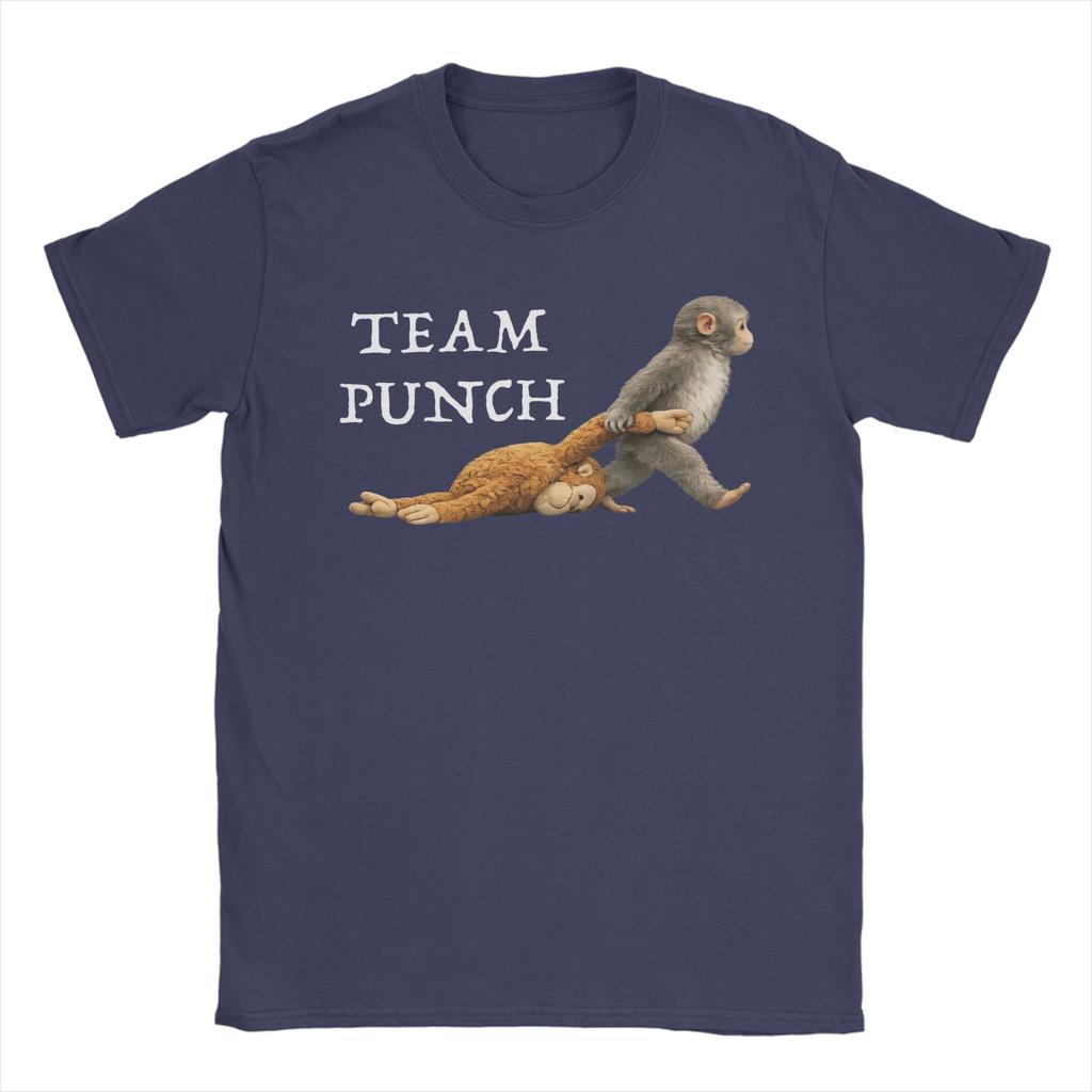 Team Punch Monkey T Shirt Unisex Womens Pure Cotton Novelty TShirts Crew Neck Tee Shirt Short Sleeve Clothes Gift Idea