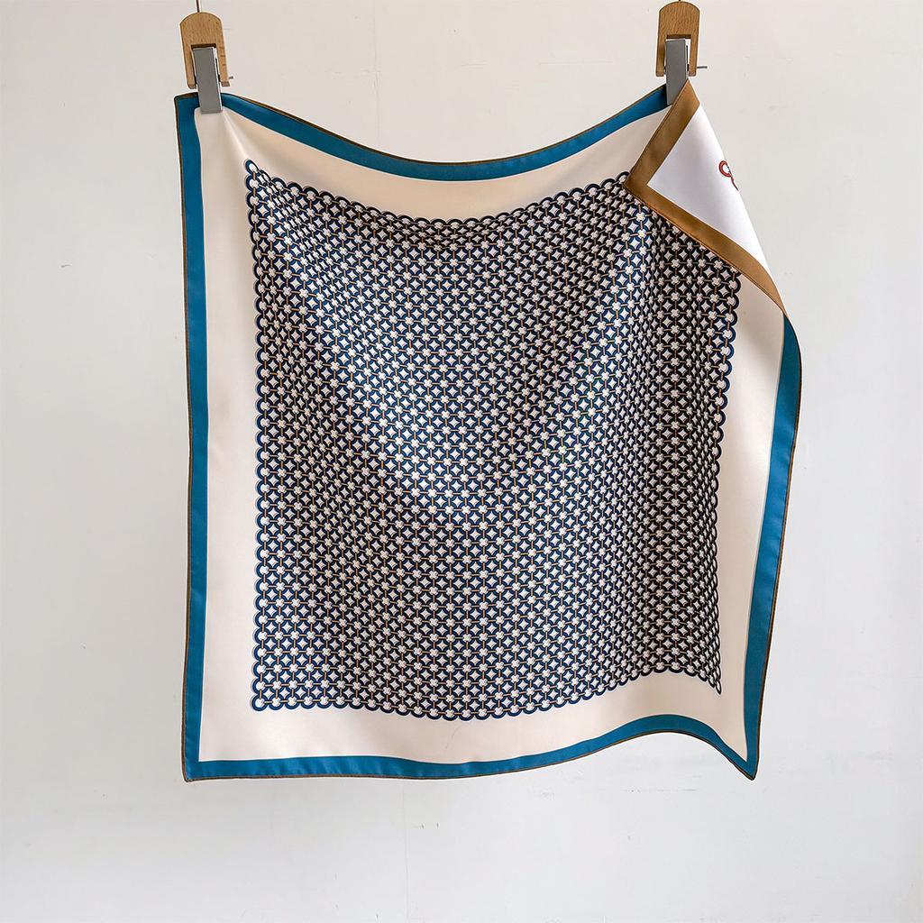 Korean Version of the New High-quality Twill Silk 71 Spring and Summer Printed Small Square Scarf High-end Headband Headscarf Fashion Decoration Trend