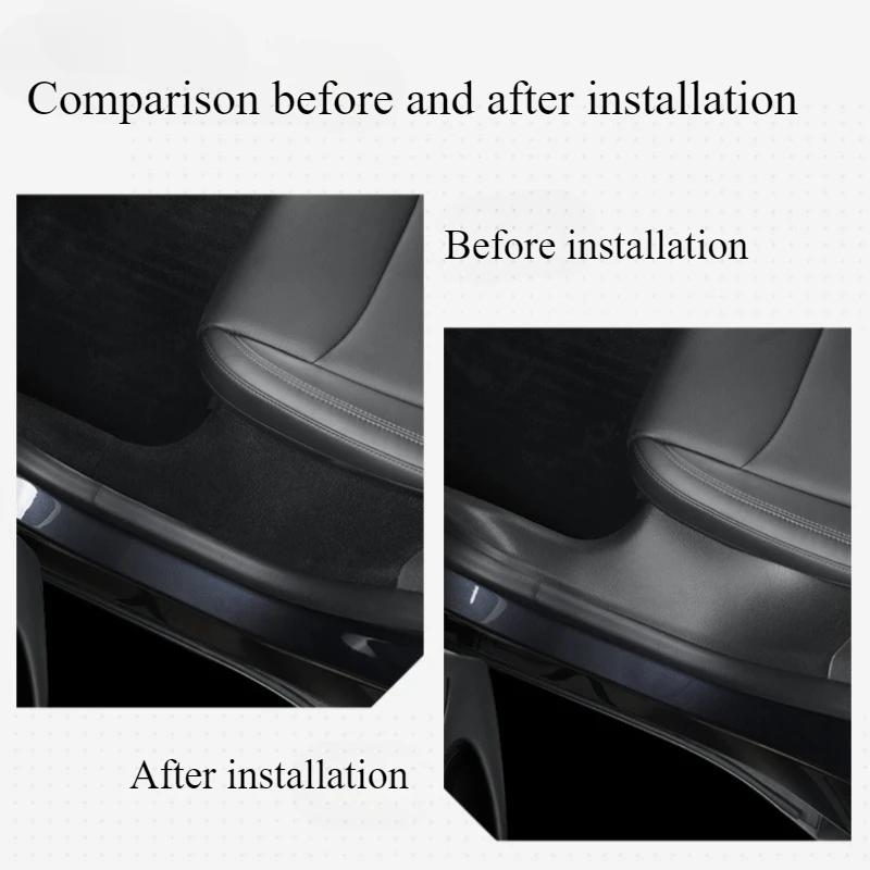 4/5Pcs for Tesla New ModelY Juniper 2025 TPE Front Rear Door Sill Protector Threshold Strip Anti-kick Guard Panel Waterproof Pad