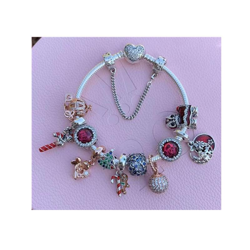 Pandora Silber & Kupfer Rosa Magnolien Herzblatt Perlen zum vielseitigen DIY-Fädeln