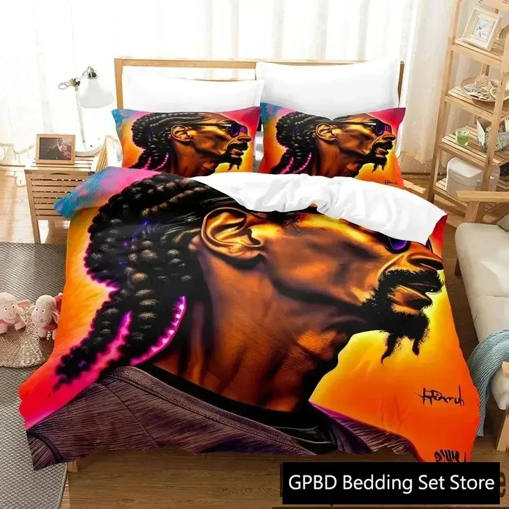 3D Print Snoop Dogg Rapper Bedding Set Boys Girls Twin Queen King Size Duvet Cover Pillowcase Bed Boys Adult Home Textileextile