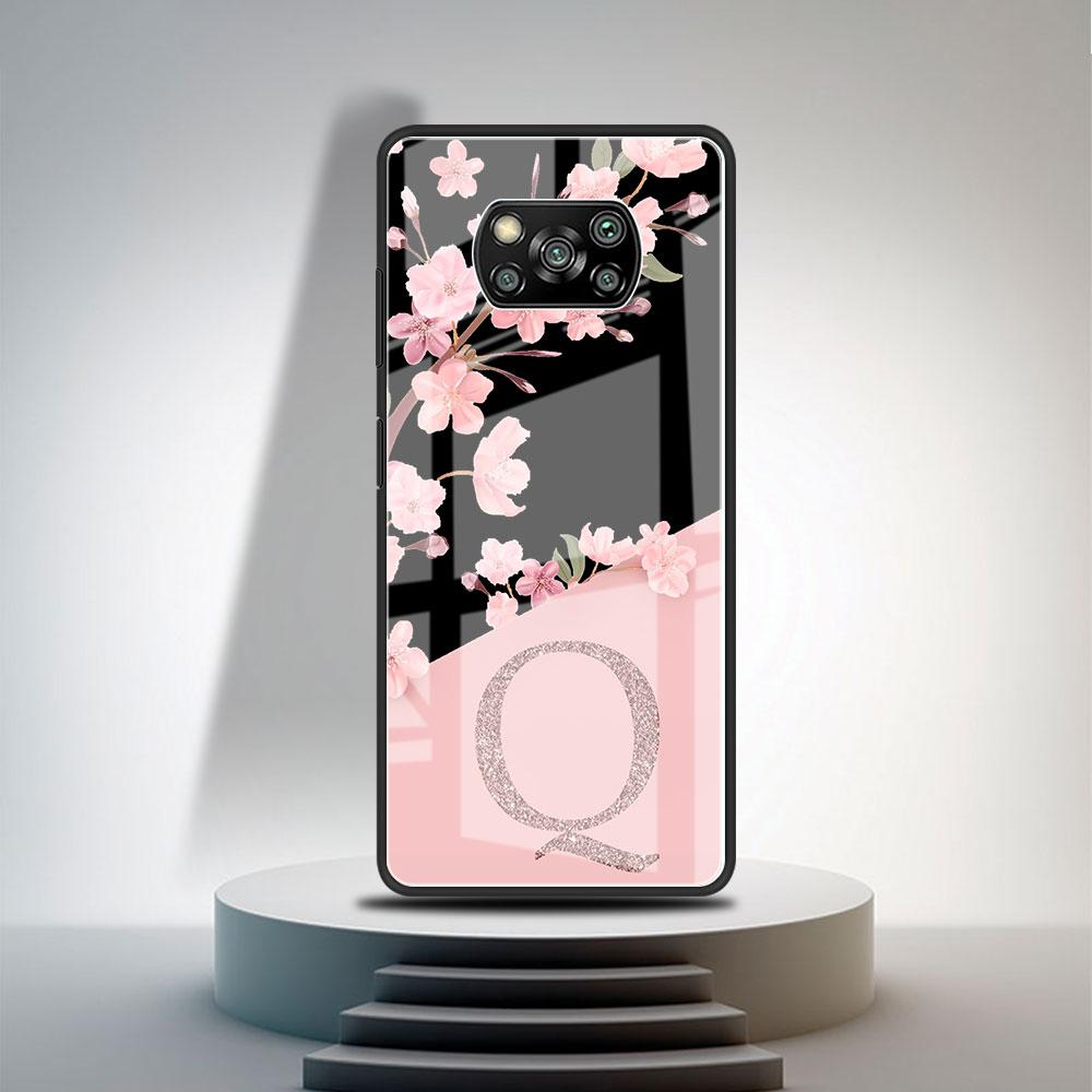 

Стеклянный чехол для Xiaomi Poco X3 NFC 11 Lite 11T F3 M3 Redmi Note 11 10 9 8 10S, чехол для телефона на заказ, с цветком вишни, Initial M Xiaomi Poco M3