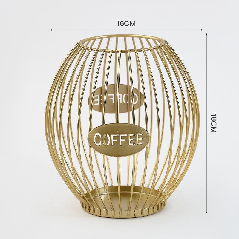 Nordic Style Coffee Mate Iron Coffee Shop Counter Open Display Rack Coffee Capsule Organiser