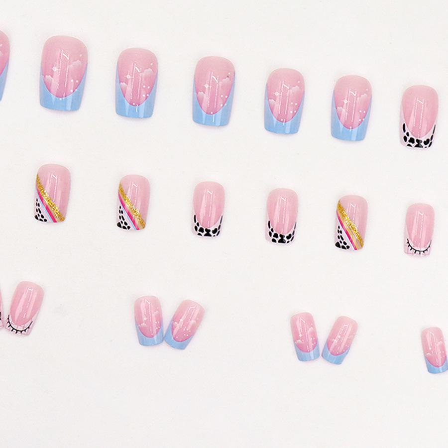 French Rainbow Cow Print Nail Tips – Vibrant, Cute, and Personalized for Summer