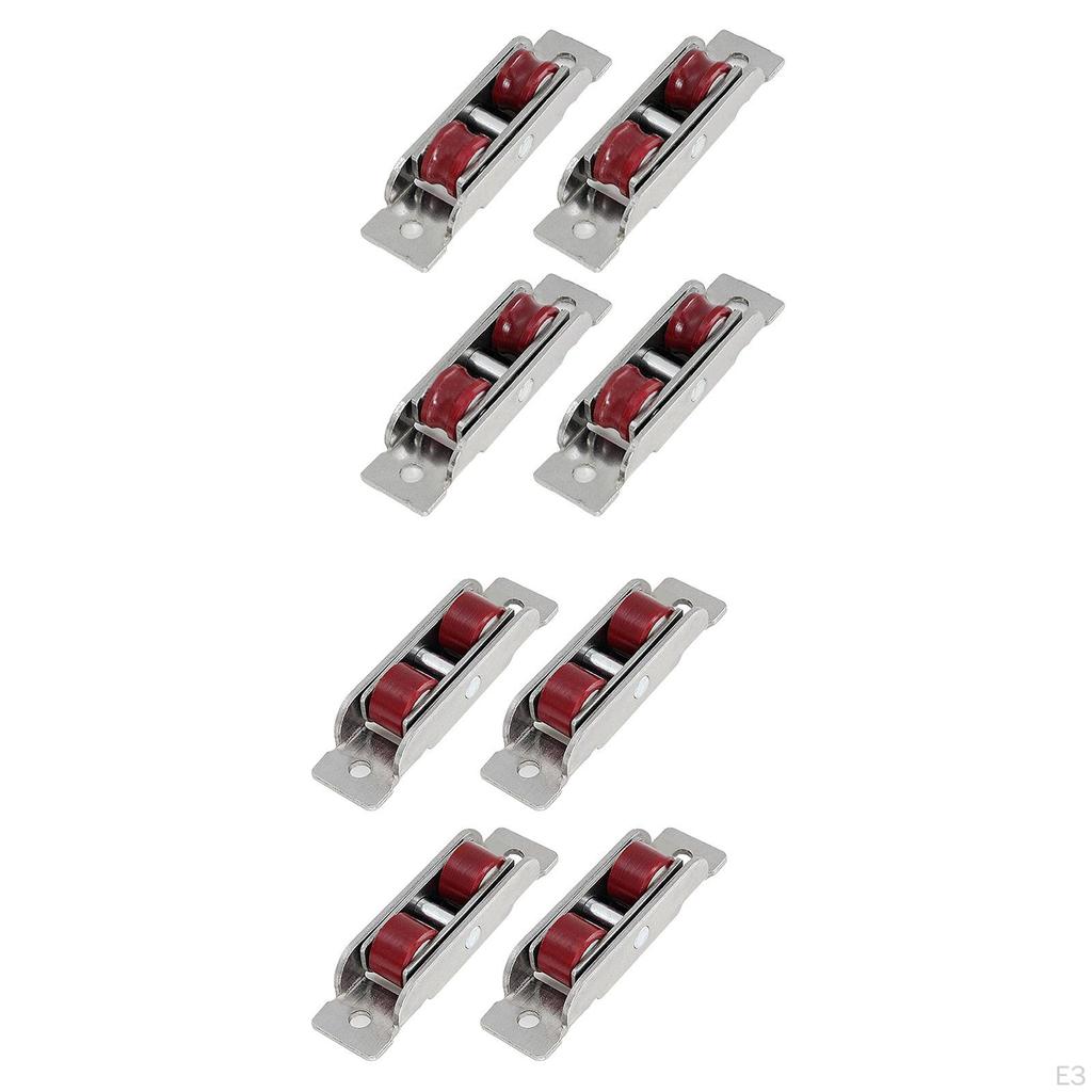4 Pcs Push Pull Window Pulley Stainless Steel Hardware Rollers Nylon for Bedroom