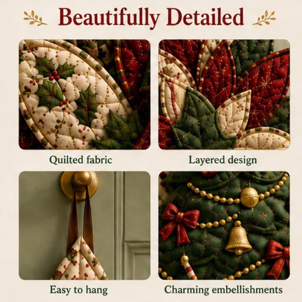Pre-Cut Fabric Strips Patchwork Bow Sewing Set Quilted Christmas Hanging Kit Christmas Party