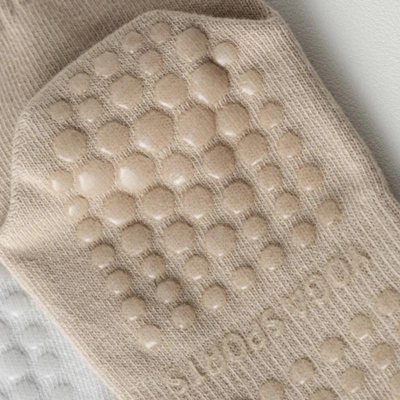 New Solid Color Mid-calf Cotton Yoga Socks Pilates Socks Non-slip Professional Sports Socks Dance Fitness Training Floor Socks