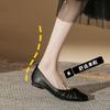 Retro square head grandma shoes versatile new women's single shoes khaki flat comfortable black commuter women