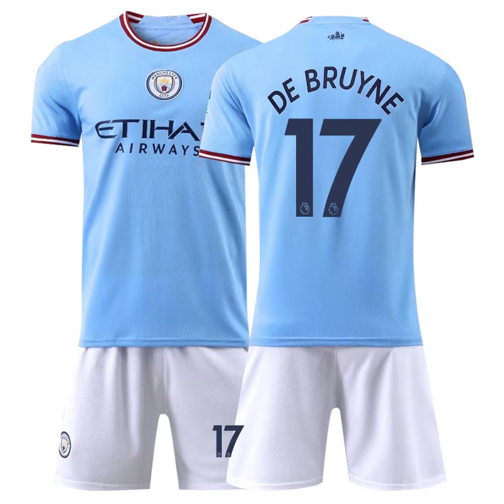 Man City Home Football Jersey No.17 De Bruyne Men Fan Sport Wear 16