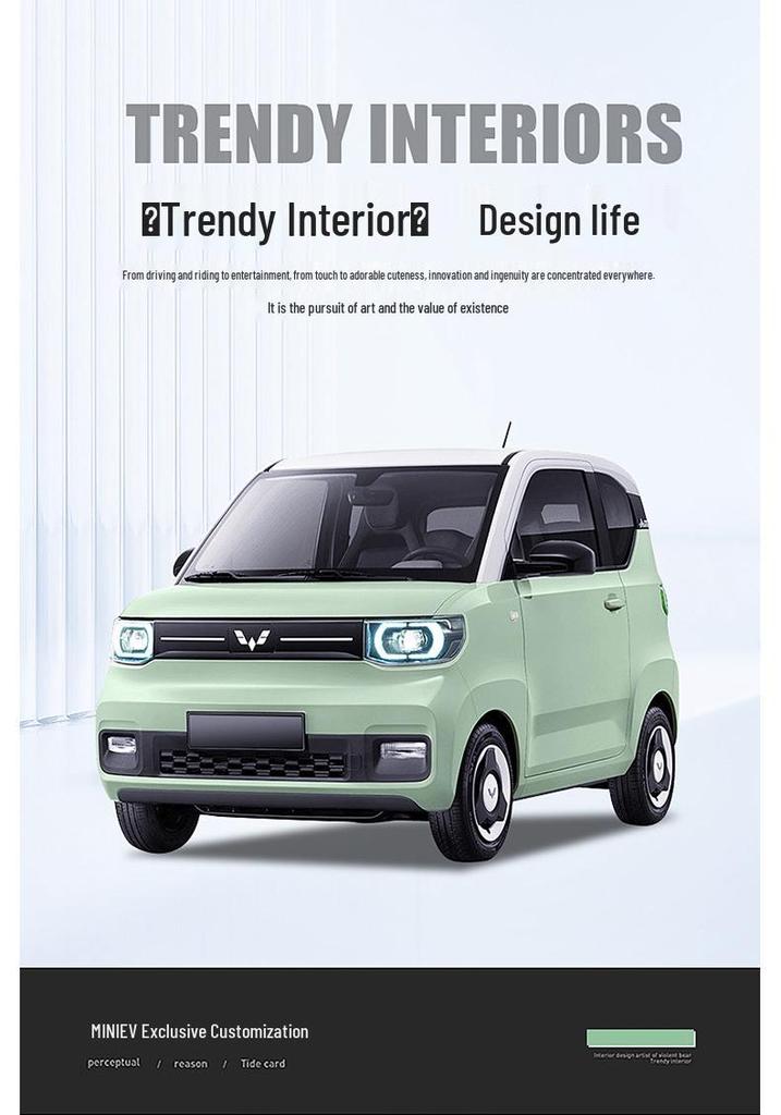 Wuling Hongguang MiniEV Seat Covers: Macaron Full Coverage, All-Season Car Seat Cushions for 2020-2023 Models