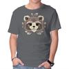 Unisex Crew Neck T-Shirt Raccoon Of Leaves Graphic Short Sleeve Casual Tee