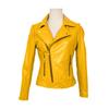 Noora Women's Yellow Biker Leather Jacket | Motorcycle Biker Jacket | Handmade Leather Jacket