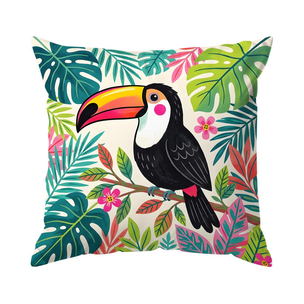 Toucans Leopards Zebras Pillowcase Printed Polyester 40/45/50Cm Throw Pillowcover Decorative Sofa Cushion Pillowslip Home Decor