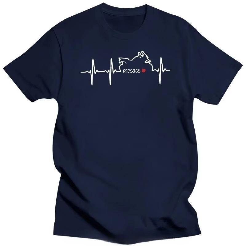 Fashion Tshirt R 1250 Gs Tuning Accessories TShirt Heartbeat Motorcycle Biker Meeting Motif Unisex ONeck Men Clothing
