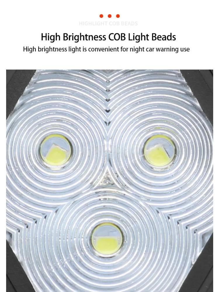 Car Rechargeable Warning Light COB Ceiling Roadblock Flashing Lamp Rescue Strobe Magnetic Outdoor Camping Emergency Work Lights