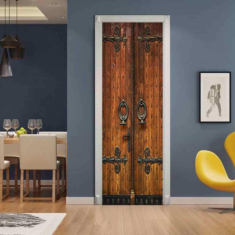 Creative Suspension Bridge Door Decoration Living Room Waterproof Self-Adhesive 3D Door Sticker Refurbished Wall Sticker Home