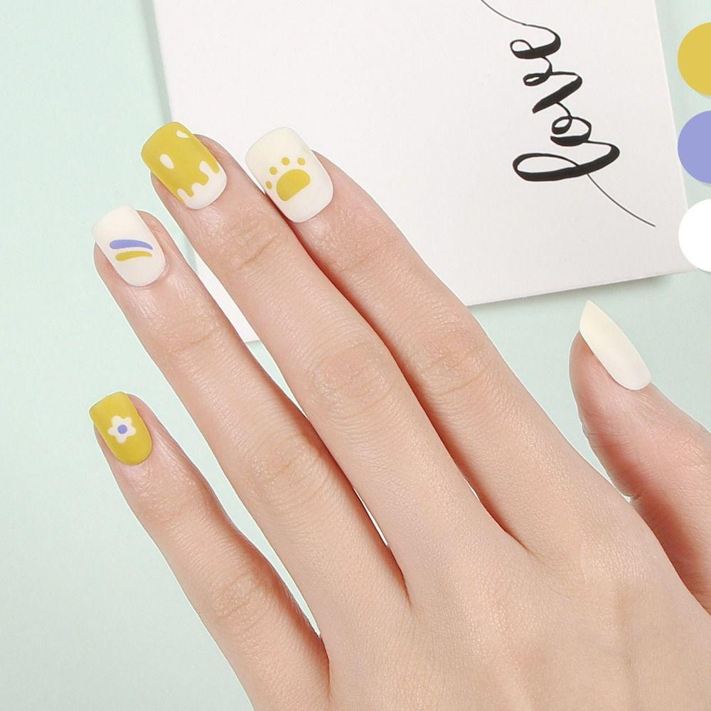 

Manicure DIY Full Cover Square Head French Wearable Fake Nails