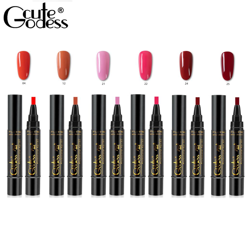 Pix pentru unghii cu gel 6 buc Pix cu gel pentru unghii cu un pas 3 în 1 Lampă UV LED pentru înmuiere Instrumente disponibile pentru arta unghiilor