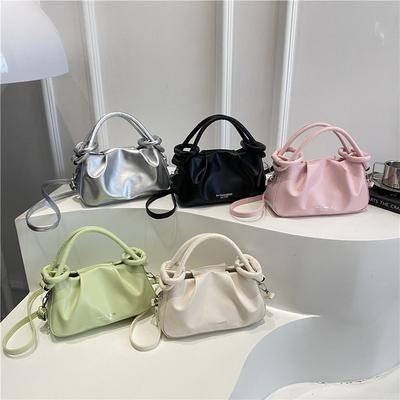 Premium Portable Small Bag Women's New Fashion Versatile Pleated Shoulder Bag Commuter Messenger Bag