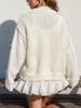 Floral Pattern Button Knit Cardigan - Cute 2024 Loose Long Sleeve Sweater