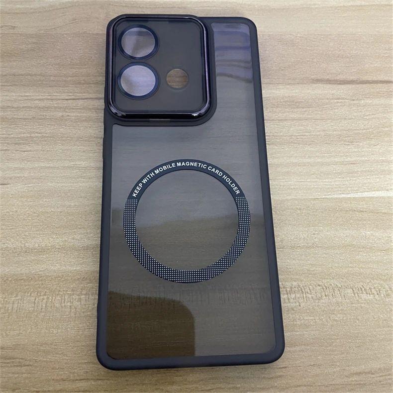 For Motorola Moto G85 G54 G34 G24 G14 Case Soft Transparent Magnetic Lens Protective Back Cover For Moto G60 G40 Fusion G32