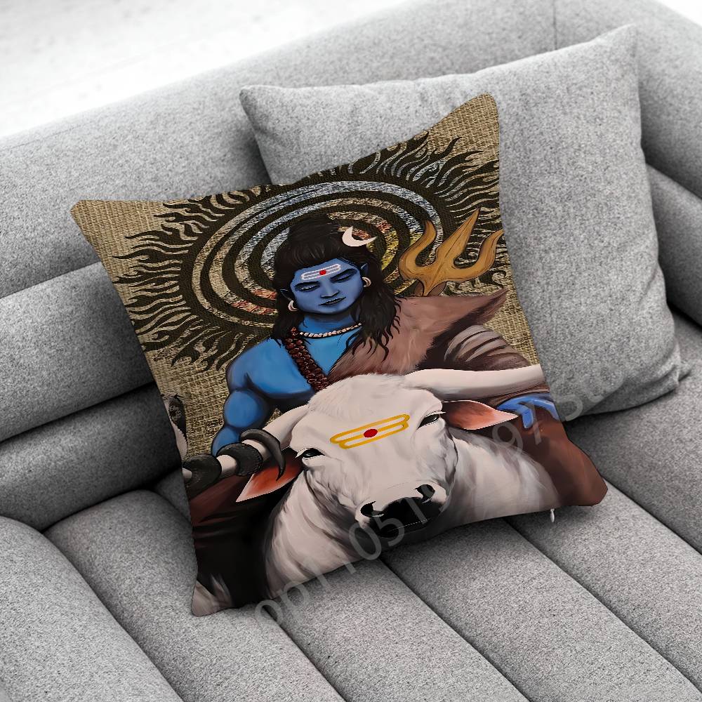 Indie Pán Šiva Brahma Višnu Povlak na polštář Pro 55x55cm 40x40cm 45x45cm 50x50cm 30x30cm Čtvercový kancelářský povlak na polštář