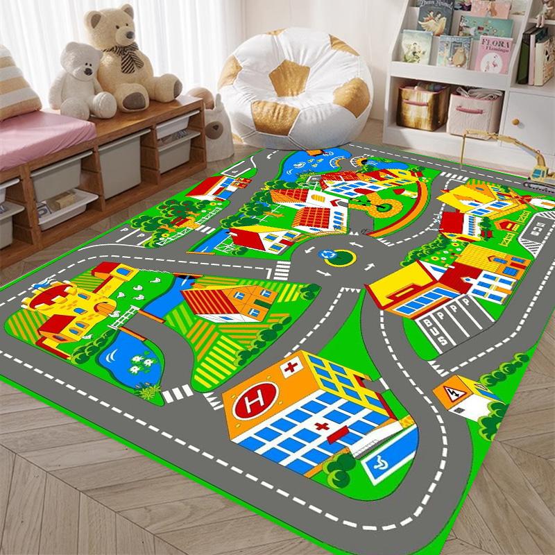 Tappetino da gioco per bambini Autostrada Città Simulazione Traffico Area Gioco Tappeto per Casa Soggiorno Camera da Letto Divano Bambini Tappetino Antiscivolo
