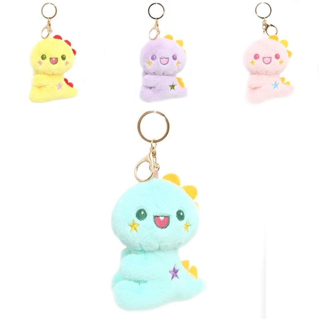 Adorable Dinosaur Plush Keychain Soft Snow Mink Stuffed Toy For Bags And Gifts