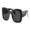 Prada Solid Color Design Acetate Butterfly Sunglasses Men's Black