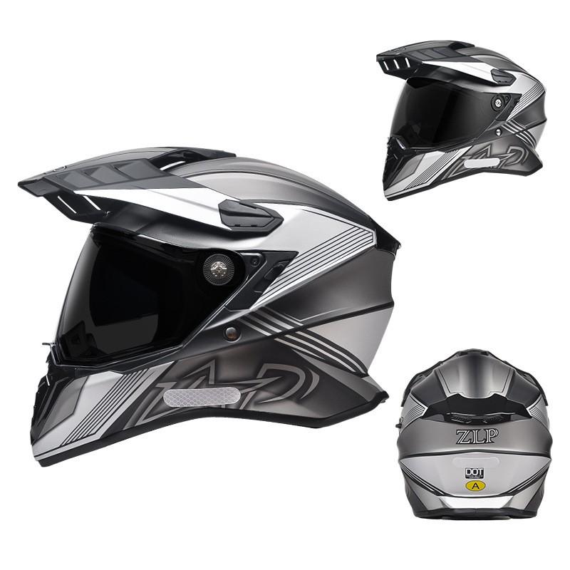 Full Face Motorcycle Helmet Touring Off-Road All Season Riding With Dual Visors ABS Shell Men Women