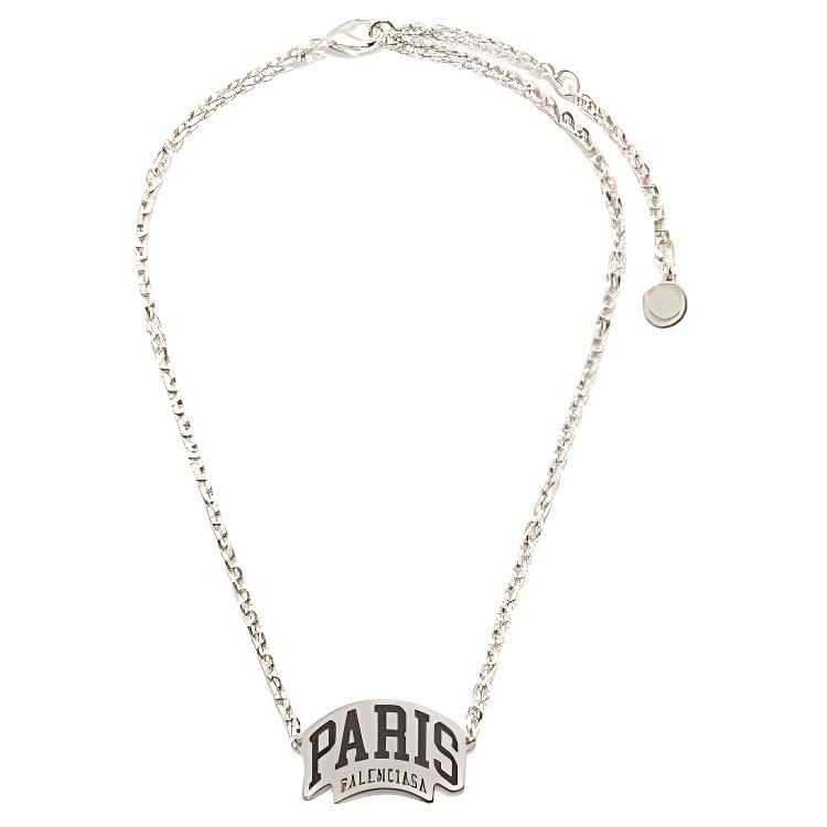 Balenciaga Logo Metal Necklace Women necklaces Silver 101168097 F,Silver