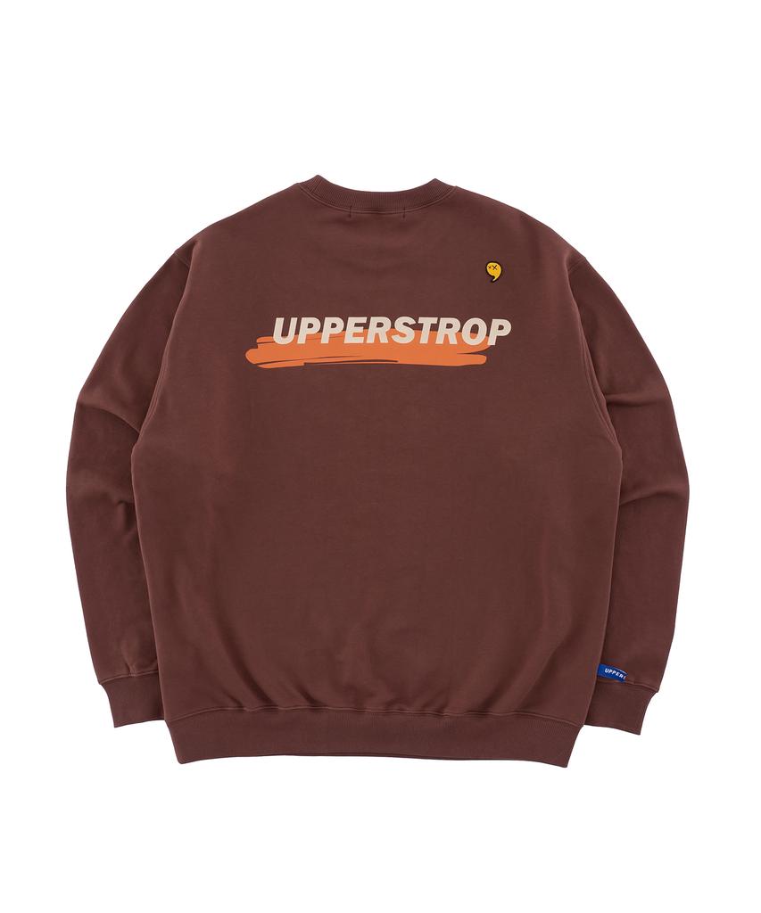 UPPERSTROP [Up9008] Authentic Logo Sweatshirt Brown