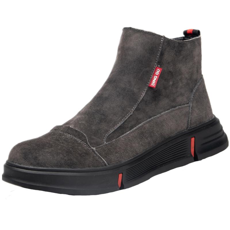 

Рабочие ботинки Holfredterse Мужские Высокие Стальной подносок Натуральная кожа Водонепроницаемые Слипоны Военные Неразрушимые Ботинки 1688-233 43