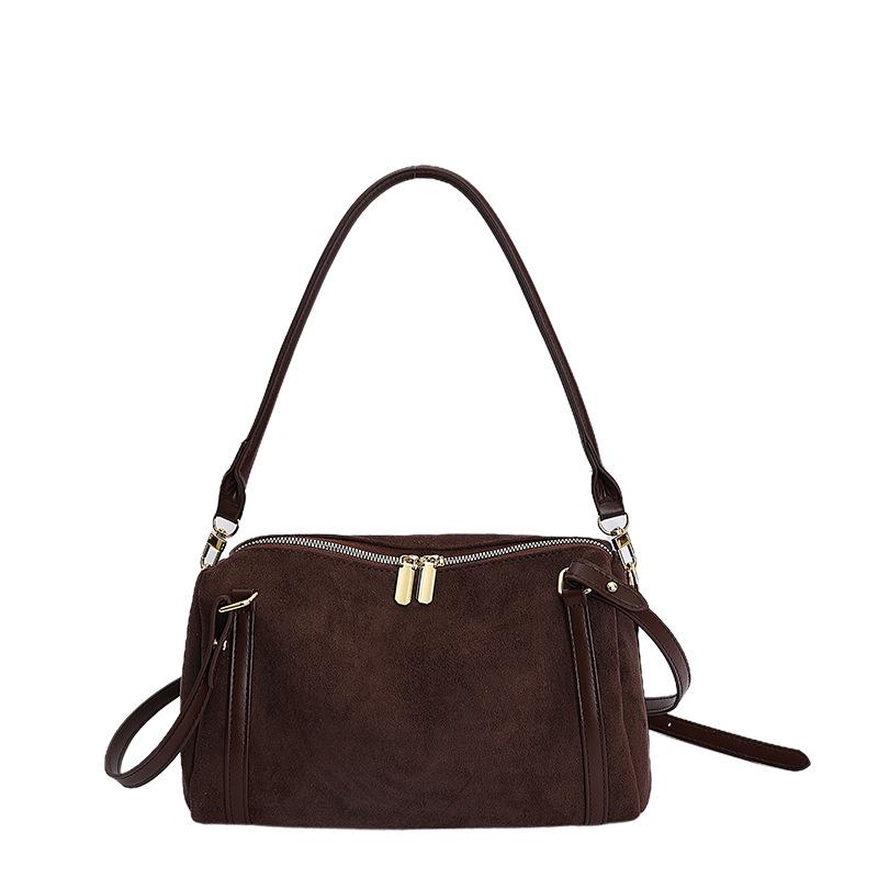 Retro Frosted Boston Women's Large Capacity Tote: Autumn/Winter Shoulder & Crossbody Bowling Bag