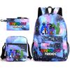 Rainbow Friends Surrounding Backpack Elementary School Student Starry Sky School Bag Three-piece Set