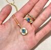 Romantic and Creative Palace Style Retro Aquamarine Necklace White Fritillaria Blue Collarbone Chain Pendant Exquisite Jewelry