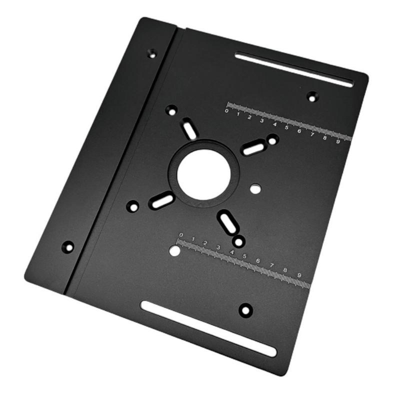 Aluminum Router Table Insert Plate with Miter Gauge Guide for Woodworking Benches Durability and Wear Resistant