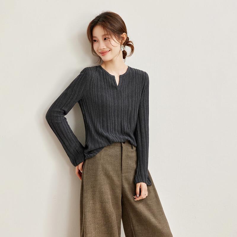 Women's Cashmere Wool Blend Soft V-Neck Knit Sweater