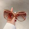 KAMMPT Vintage Cat Eye Sunglasses 2024 New Women Stylish Oversized Candy Color Outdoor Shades Fashion Brand Design Sun Glasses