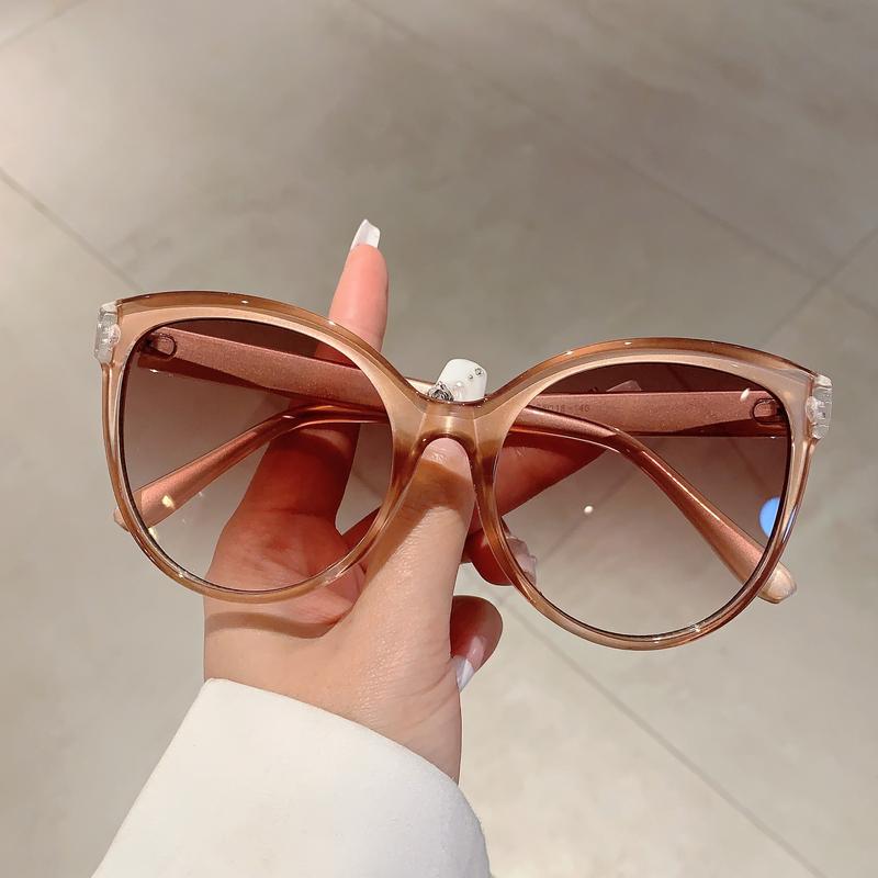 KAMMPT Vintage Cat Eye Sunglasses 2024 New Women Stylish Oversized Candy Color Outdoor Shades Fashion Brand Design Sun Glasses