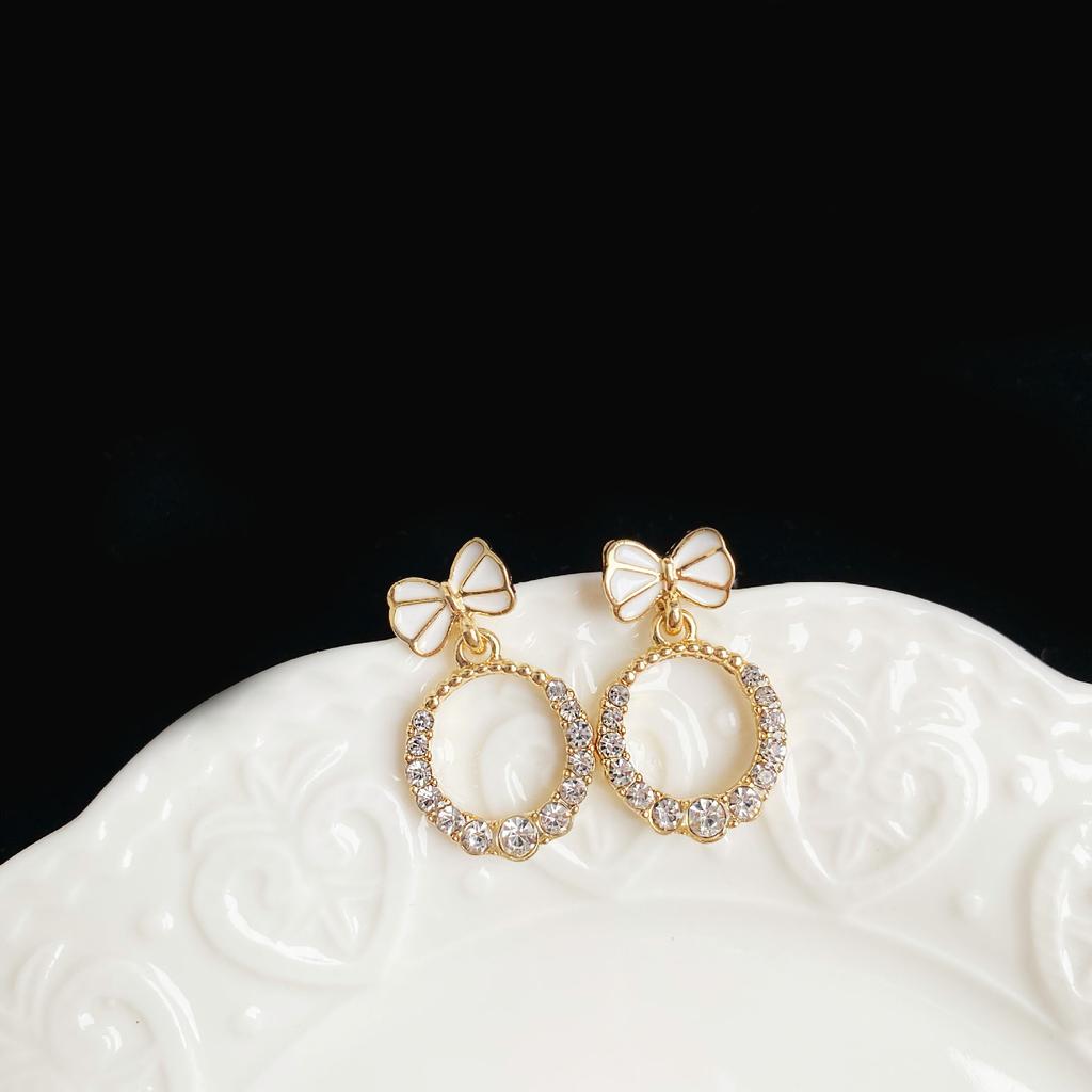 925 Silver Needle Temperament High-end Full Diamond Pearl Earrings Women's ins Wind Geometric Earrings Korean Light Luxury Earrings