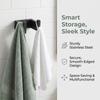 Polished Finish Towel Hook Black Robe Hook Durable Towel Bar  Bathroom Kitchen Balcony
