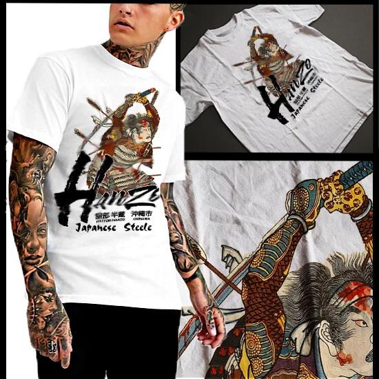 Samurai T-Shirt Japanese Warrior Striking With Katana Bushido Code Tee S