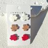 Maple Leaf Color Block Soft-Touch Halloween Spray Paint Earrings Set