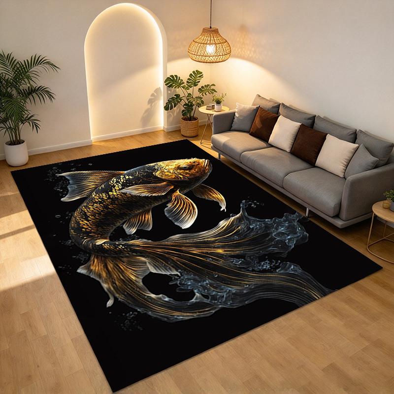 Golden Fish Living Room Nonslip Area Rug Soft Carpet For Bedroom Game Playroom Sofa Office Home Decor Doormat Christmas Gift C9302164