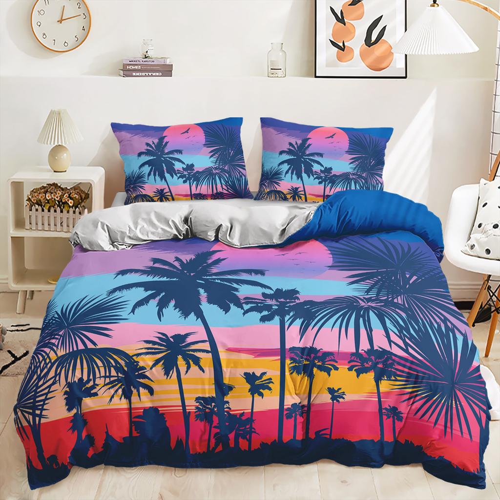 Three-Piece Maple Leaf Coconut Quilt Set Bedding Digital Printing Kit