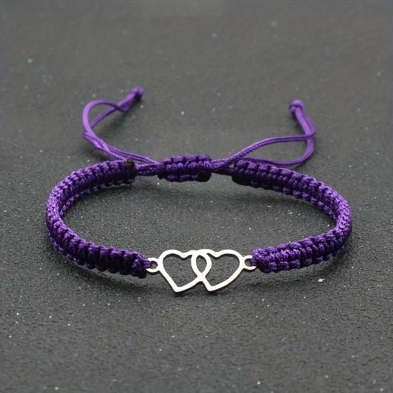 Handmade Adjustable Rope Bracelet Heart Bracelet Unisex Couple Gift