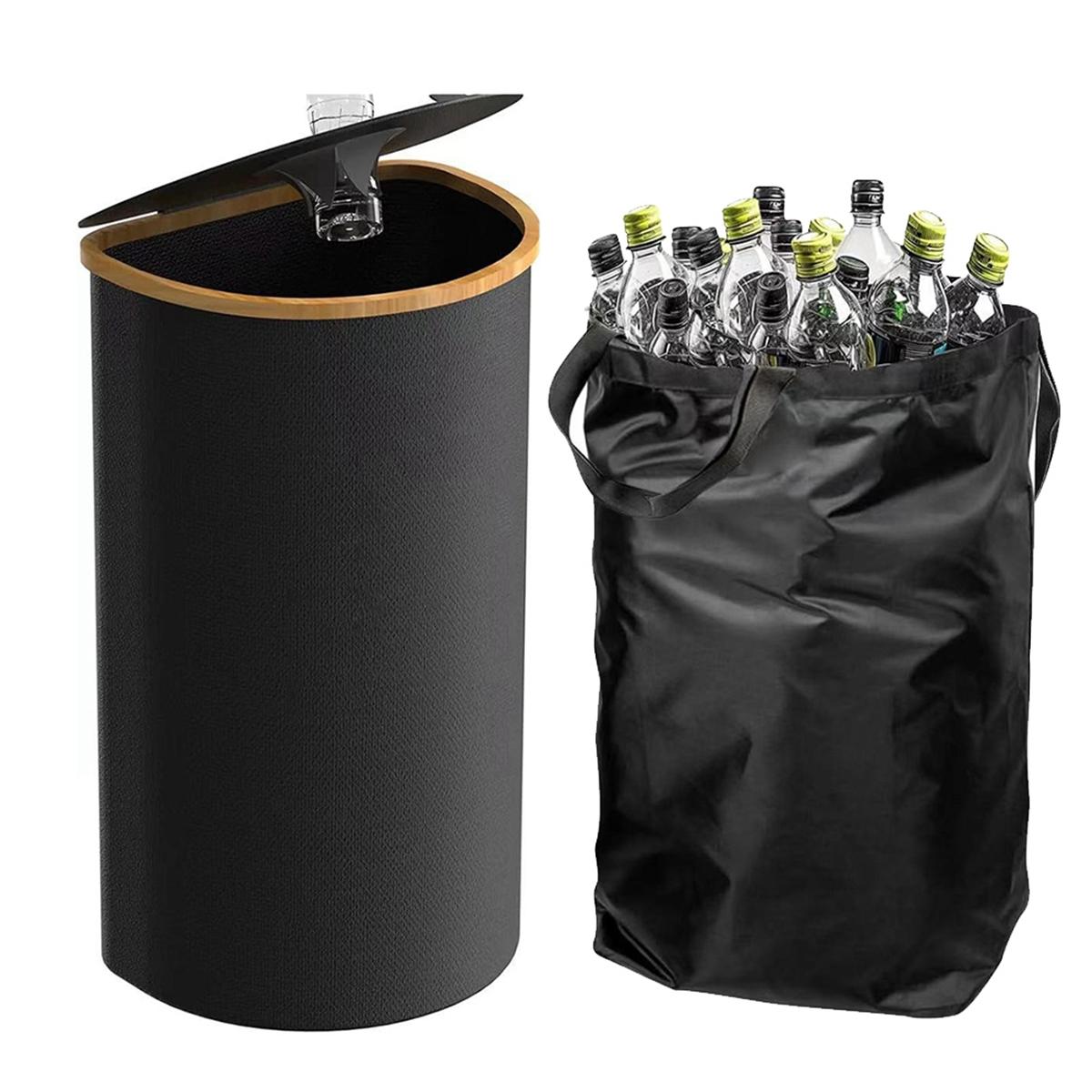 2025+ Recycling Bin for Kitchen ,Recycle Bin with 1 Removeable and Reusable Inner Bag, Large Recycling Bin with Lid for Bottle чёрный