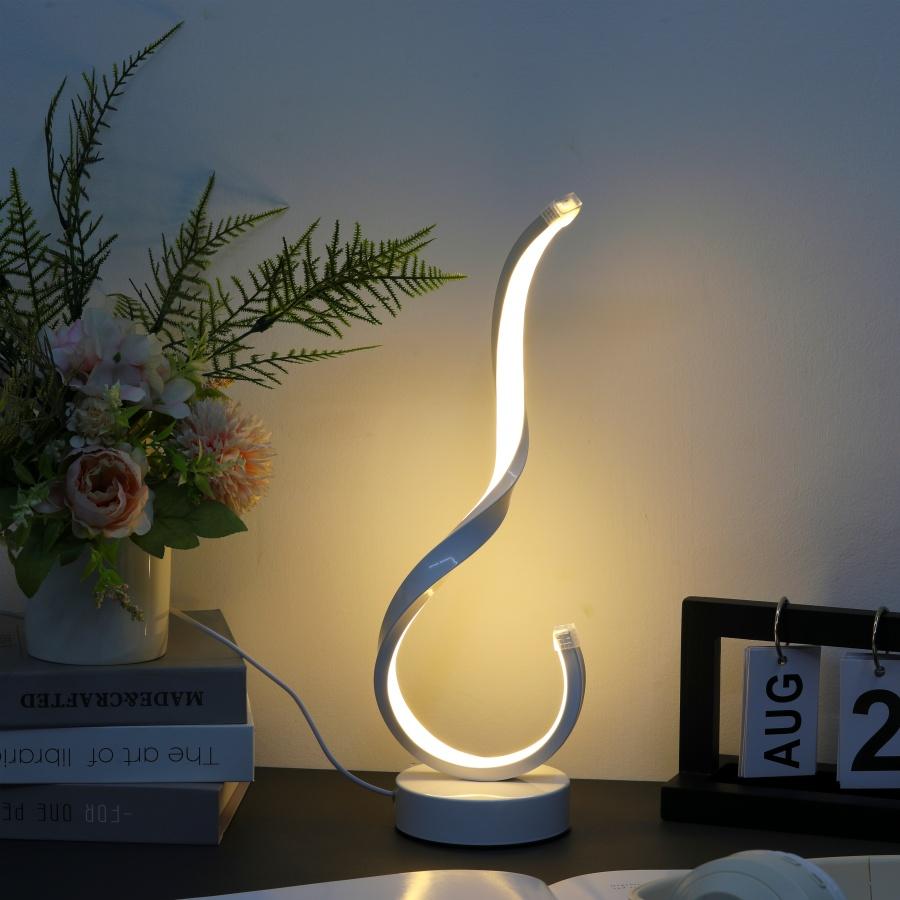 1 Stück Moderne Kreative Elegante Weiße Schreibtischlampe, USB-Stromversorgung - Drei Beleuchtungsmodi, Geeignet für Schlafzimmer und Arbeitszimmer